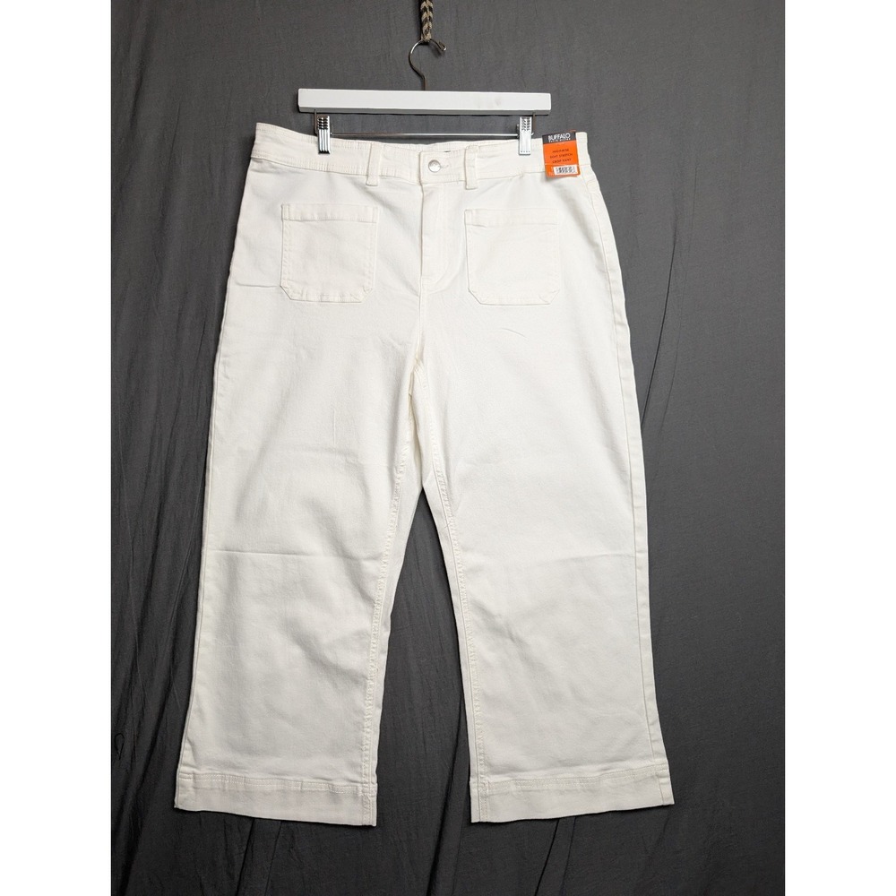 Buffalo David Bitton Women's‎ High Rise Soft Stretch Crop White Ash Size 16/30